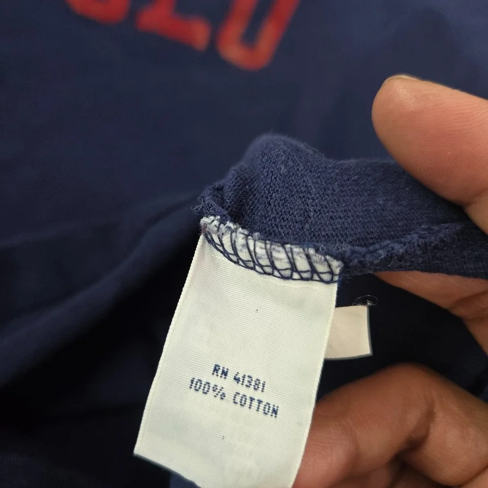 Polo Ralph Lauren Men Shirt Large Blue Colorblock Logo Long Sleeve READ